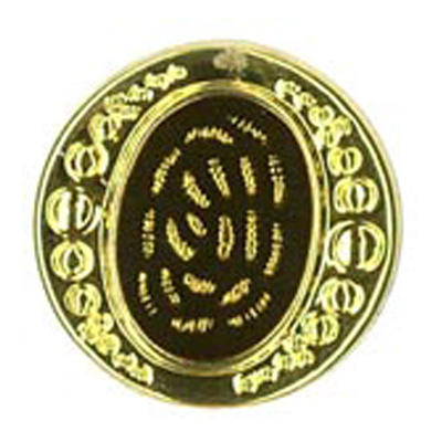 22844 Sullivans 15mm Round Plastic Shank Button - Oval Black/gold  Insert With Gold Border - 25 In A Tube