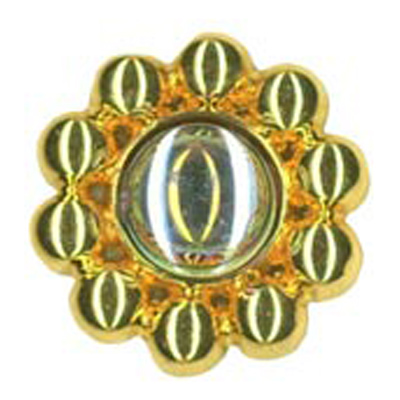 22917 Sullivans 19mm Round Plastic Shank Button - Clear Ball With Gold Border - 22 In A Tube