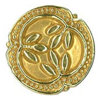 22926 Sullivans 15mm Round Plastic Shank Button - Patterned Gold - 33 In A Tube