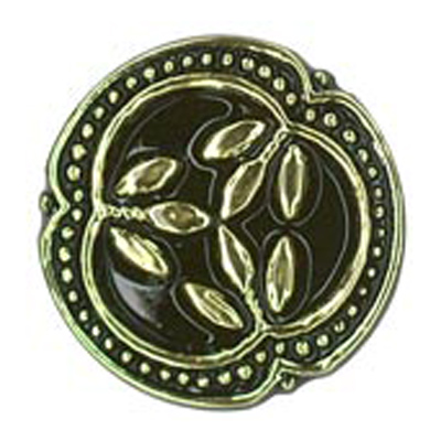 22929 Sullivans 21mm Round Plastic Shank Button - Patterned Black/gold  - 21 In A Tube