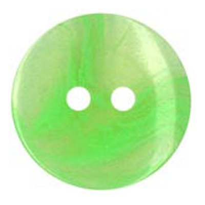 22962 Sullivans 21mm Round Clear Plastic Button 2 Hole With Unstructured Strokes - Lime - 27 In A Tube