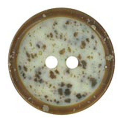 22987 Sullivans 15mm Round Plastic Button 2 Hole - Indented With Fleck - Tan - 40 In A Tube