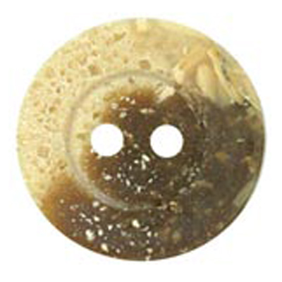 23155 Sullivans 16mm Round Plastic Button 2 Hole - With Groove - Speckled Beige - 40 In A Tube