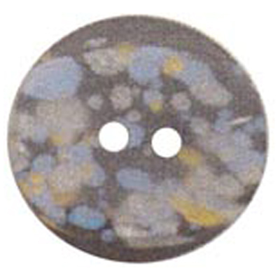 23165 Sullivans 18mm Round Plastic Button 2 Hole - Black With Grey Marble Effect On Top - 22 In A Tube