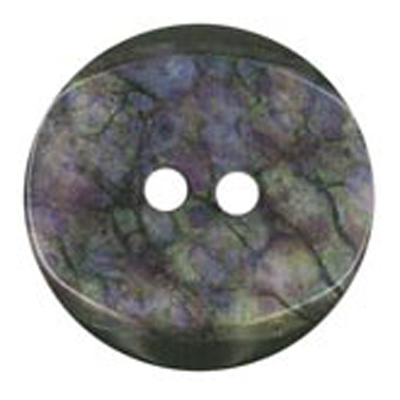 23170 Sullivans 24mm Round Plastic Button 2 Hole - Black With Brown Marble Effect On Top - 18 In A Tube