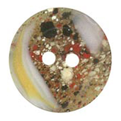 23175 Sullivans 16mm Round Plastic Button 2 Hole - Brown With Cloudy Effect And Speckles - 31 In A Tube