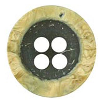 23186 Sullivans 16mm Round Plastic Button 4 Hole With Raised Cream Border - Brown - 37 In A Tube