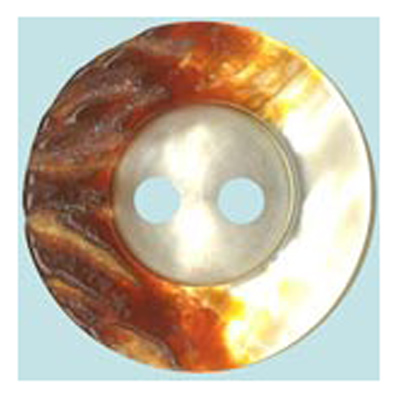 23188 Sullivans 15mm Round Plastic Button 2 Hole With Raised Textured Border - Frosted Tan - 44 In A Tube