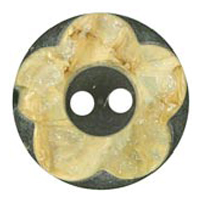 23193 Sullivans 18mm Round Plastic Button 2 Hole With Raised Cream Flower - Brown - 27 In A Tube