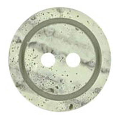 23194 Sullivans 15mm Round Plastic Button 2 Hole With Groove - Speckled Grey - 53 In A Tube