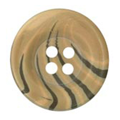 23201 Sullivans 21mm Round Plastic Button 4 Hole With Animal Stripes - Beige - 29 In A Tube