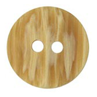 23209 Sullivans 18mm Round Plastic Button 2 Hole With Wood Stain Effect - Cream/tan - 29 In A Tube