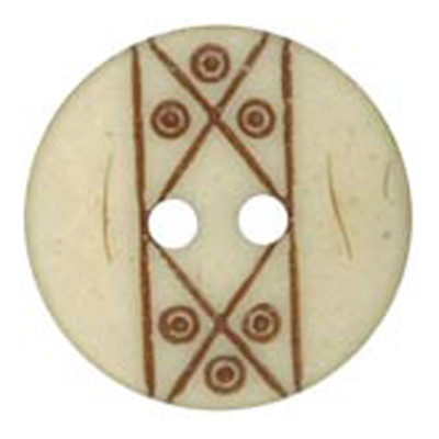 23215 Sullivans 21mm Round Plastic Button 2 Hole With Triangle Pattern Insert - Cream - 31 In A Tube