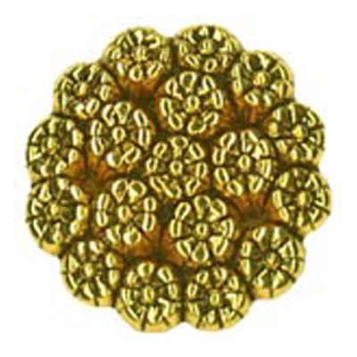 23369 Sullivans 20mm Round Plastic Shank Button - Individual Flowers Sealed Together - Gold - 17 In A Tube