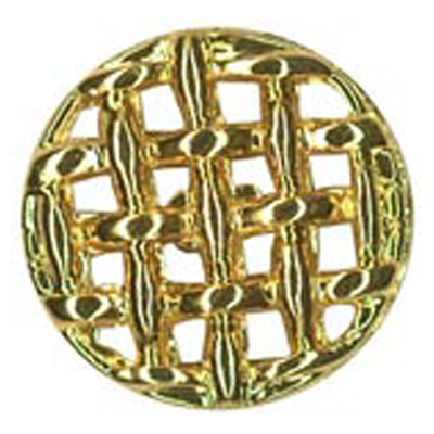 23370 Sullivans 16mm Round Plastic Shank Button - Lattice Effect - Gold - 24 In A Tube