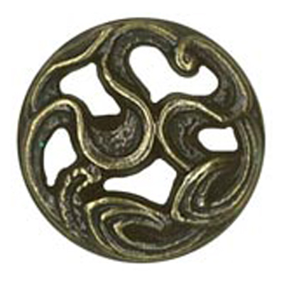 23380 Sullivans 22mm Round Plastic Shank Button - Swirled Pattern - Bronze - 17  In A Tube