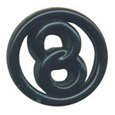 23434 Sullivans 18mm Round Plastic Shank Button -  Linked Chain Effect - Black - 41 In A Tube