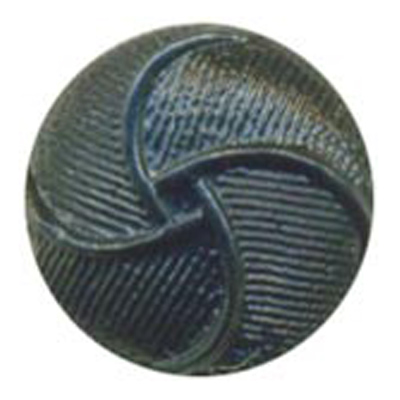 23440 Sullivans 15mm Round Plastic Shank Button -  Raised Curves - Black - 44 In A Tube