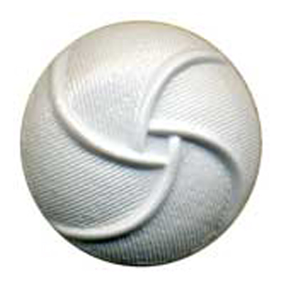 23443 Sullivans 20mm Round Plastic Shank Button -  Raised Curves - White - 25 In A Tube
