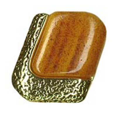 23465 Sullivans 18mm Parrelogram Plastic Shank Button With Wood Effect - Gold - 18 In A Tube