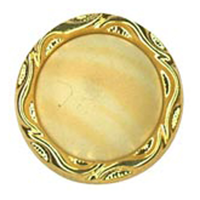 23471 Sullivans 20mm Round Plastic Shank Button With Gold Border - Dark Cream - 21 In A Tube