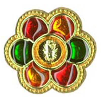 23494 Sullivans 18mm Flower Shaped Plastic Shank Button With Bejewelled Petals - Gold - 20 In A Tube