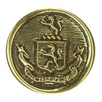 23553 Sullivans 15mm Round Metal Shank Button - Lion Emblem - Old Gold - 19 In A Tube