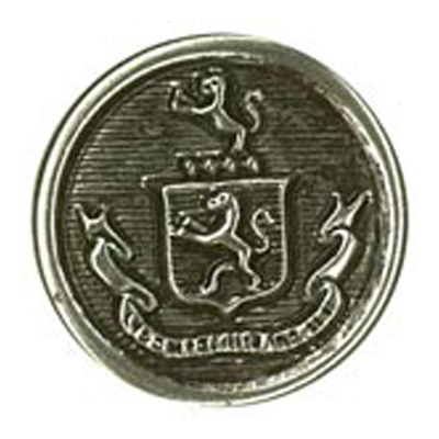 23554 Sullivans 15mm Round Metal Shank Button - Lion Emblem - Silver - 19 In A Tube