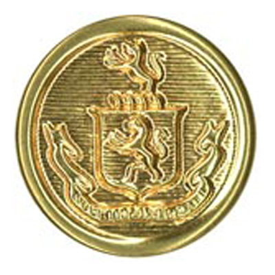 23558 Sullivans 23mm Round Metal Shank Button - Lion Emblem - Gold - 15 In A Tube