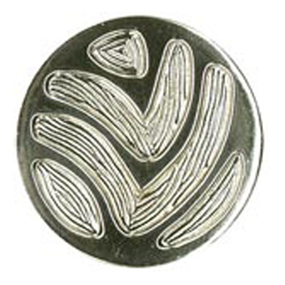 23561 Sullivans 15mm Round Metal Shank Button With "v" Symbols - Silver - 19 In A Tube