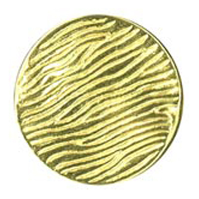 23575 Sullivans 15mm Round Metal Shank Button With Fingerprint Lines - Gold - 25 In A Tube