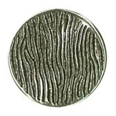 23578 Sullivans 15mm Round Metal Shank Button With Fingerprint Lines - Dark Silver - 25 In A Tube
