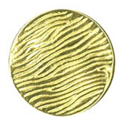 23579 Sullivans 18mm Round Metal Shank Button With Fingerprint Lines - Gold - 21 In A Tube