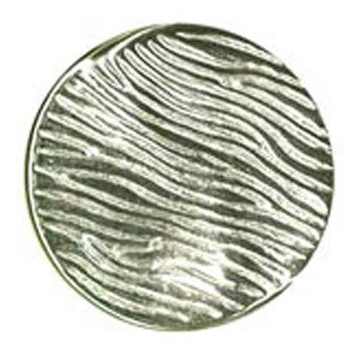 23585 Sullivans 23mm Round Metal Shank Button With Fingerprint Lines - Silver - 18 In A Tube