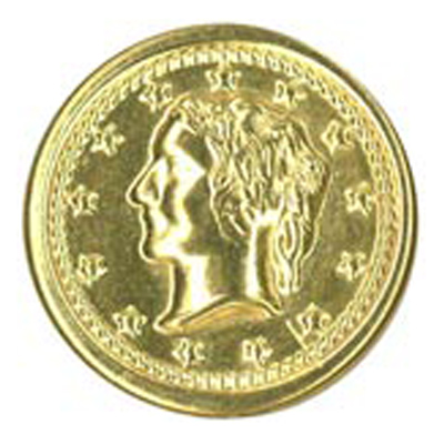 23598 Sullivans 18mm Round Metal Shank Button With Head And Star Border - Gold - 21 In A Tube