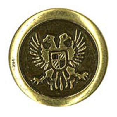 23605 Sullivans 23mm Round Metal Shank Button With Bird Emblem - Gold - 18 In A Tube