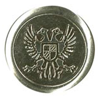 23607 Sullivans 19mm Round Metal Shank Button With Bird Emblem - Silver - 21 In A Tube