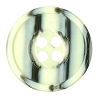 23671 Sullivans 18mm Round Plastic Button 4 Hole With Black Stripes - Cream - 29 In A Tube