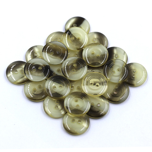 23675 Sullivans 15mm Round Plastic Button 2 Hole With Cream And  Black Stripes - Clear - 52 In A Tube