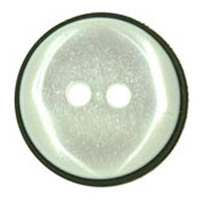 23680 Sullivans 17mm Round Plastic Button 2 Hole With Black Rim - Centre Pearl - 38 In A Tube