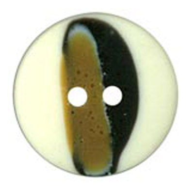 23717 Sullivans 18mm Round Plastic Button With Brown & Black Brush Stroke - Cream - 40 In A Tube