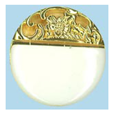 23783 Sullivans 18mm Round Plastic Shank Button  With White  Inlay - Gold - 20 In A Tube