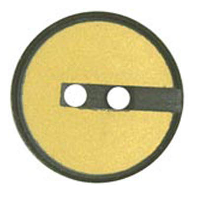 23791 Sullivans 15mm Round Plastic Button 2 Hole With Slit To Middle Feature - Gold - 30 In A Tube