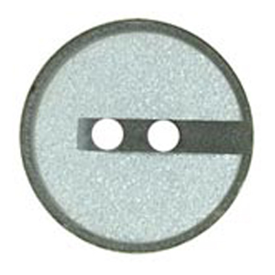 23792 Sullivans 15mm Round Plastic Button 2 Hole With Slit To Middle Feature - Silver - 30 In A Tube