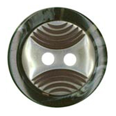 23802 Sullivans 13mm Round Plastic Button 2 Hole With Black Arc Lines - Black - 30 In A Tube