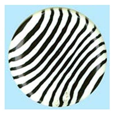 23831 Sullivans 14mm Round Plastic Shank Button With Zebra Stripes - Black/white  - 20 In A Tube