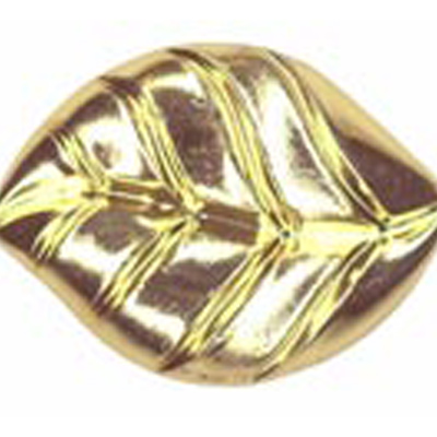 23847 Sullivans 32mm Leaf Shaped Metal Button With Stem - Gold - 8 In A Tube