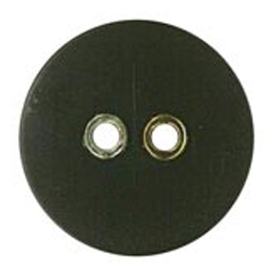 23939 Sullivans 22mm Round Plastic Button With Two Gold Rimmed Holes - Black - 15 In A Tube