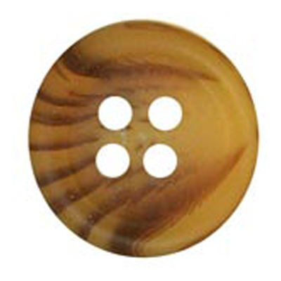 23953 Sullivans 16mm Round Plastic Button 4 Hole With Tiger Stripes - Amber 60 In A Tube