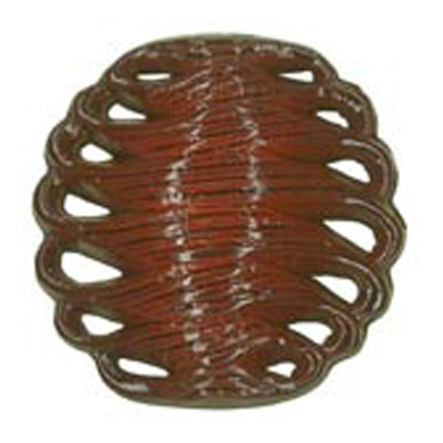 23966 Sullivans 21mm Round Plastic Shank Button With Beetle Design Cutout - Brown - 21 In A Tube